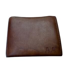 Shinola Detroit Brown Leather Wallet - Stamped Initials AA